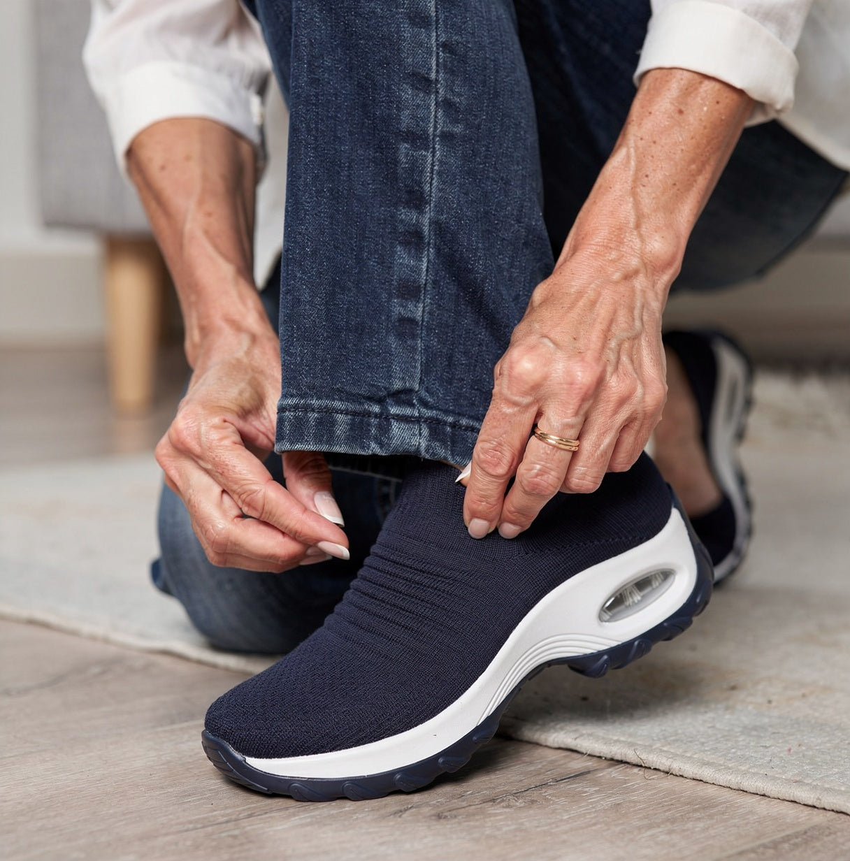 Women's Slip-On Sneakers - Comfortable Orthopedic Walking Shoes with Arch Support