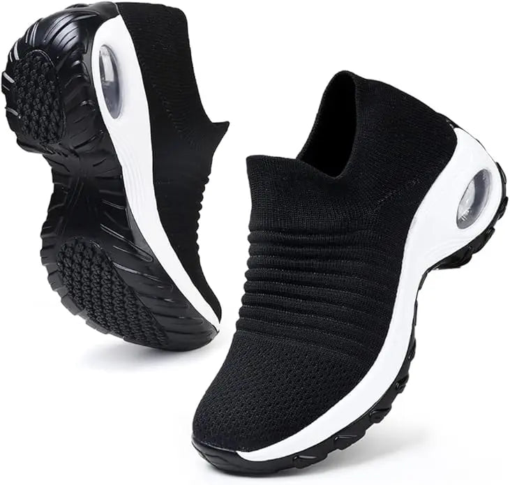 Women's Slip-On Sneakers - Comfortable Orthopedic Walking Shoes with Arch Support