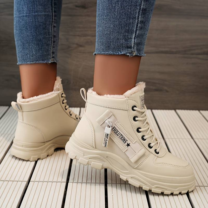 Women's Waterproof Snow Boots - Fleece Lined Winter Boots for Cold Weather Comfort