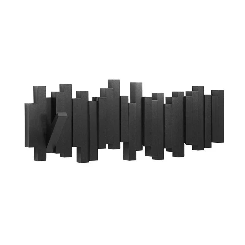 Wooden Wall Coat Rack - Magnetic Foldable Hooks 8