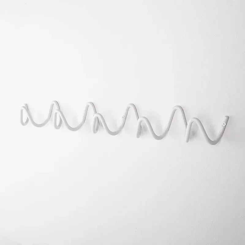 Wrought Iron Wall Hook - Modern Wave Design 13