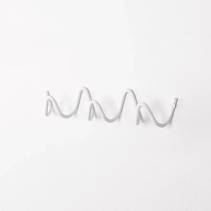 Wrought Iron Wall Hook - Modern Wave Design 15