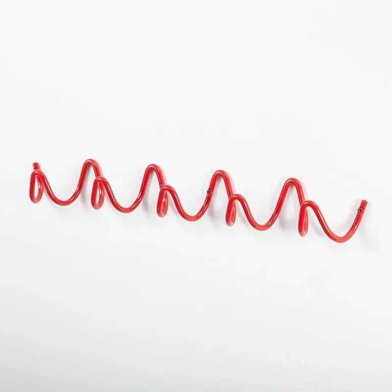 Wrought Iron Wall Hook - Modern Wave Design 22