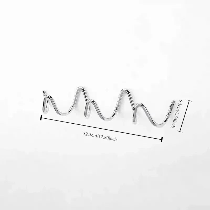 Wrought Iron Wall Hook - Modern Wave Design 24