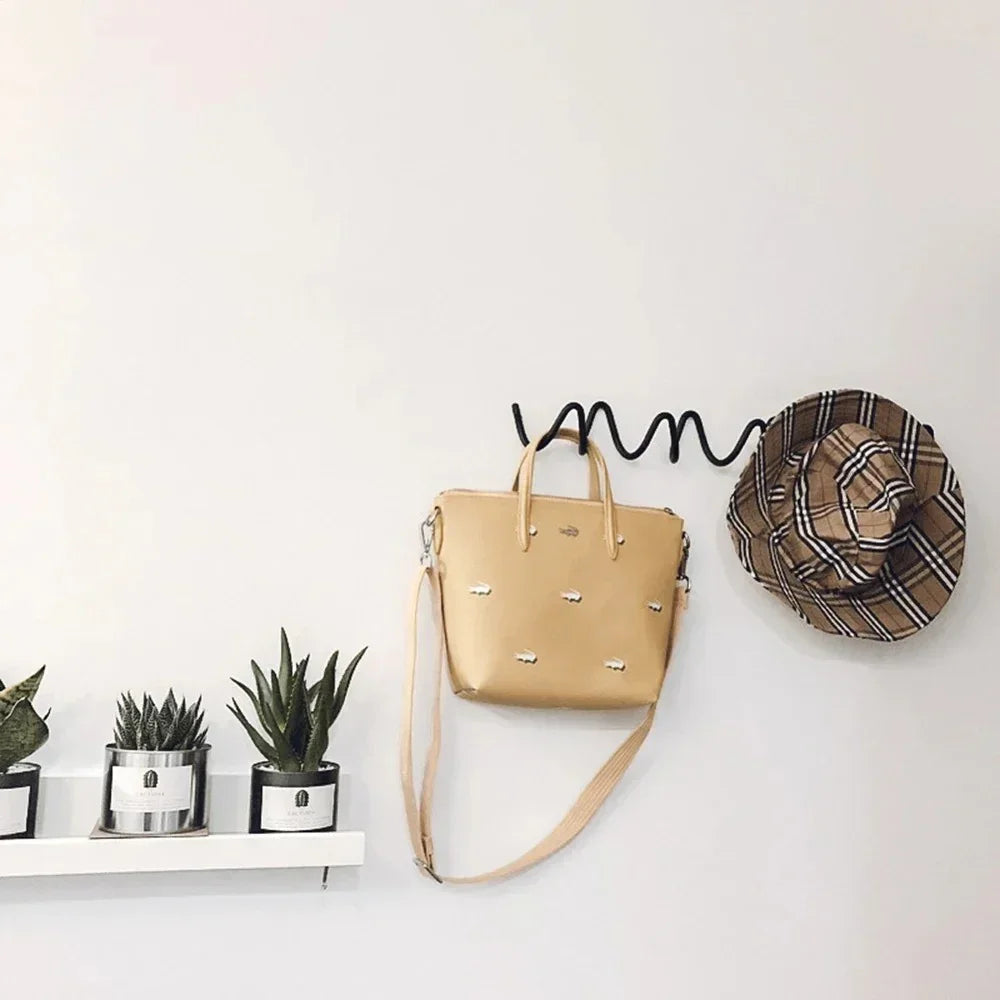 Wrought Iron Wall Hook - Modern Wave Design 8