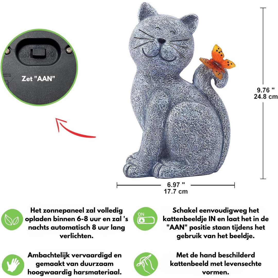 EnchantedKitty - Chat Décoratif de Jardin