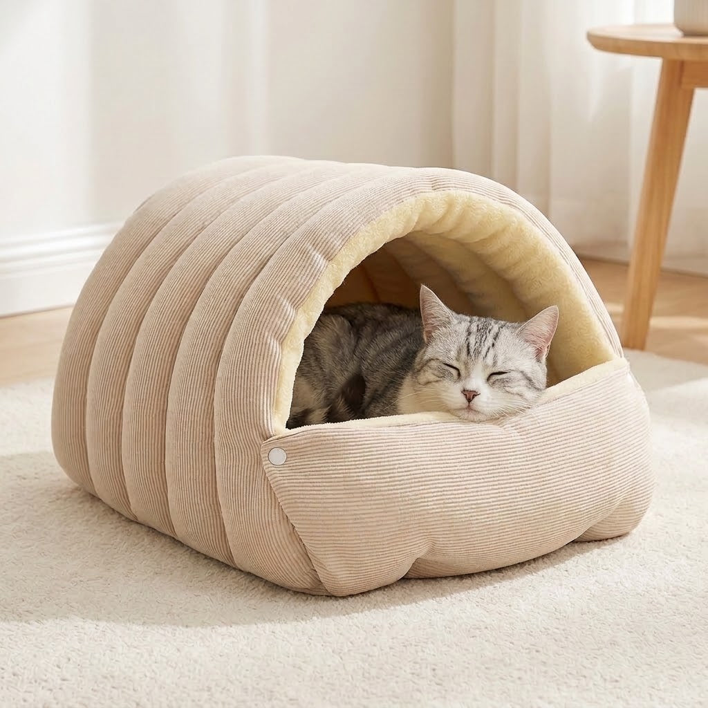2-in-1 Dome Bed for Cats and Small Dogs