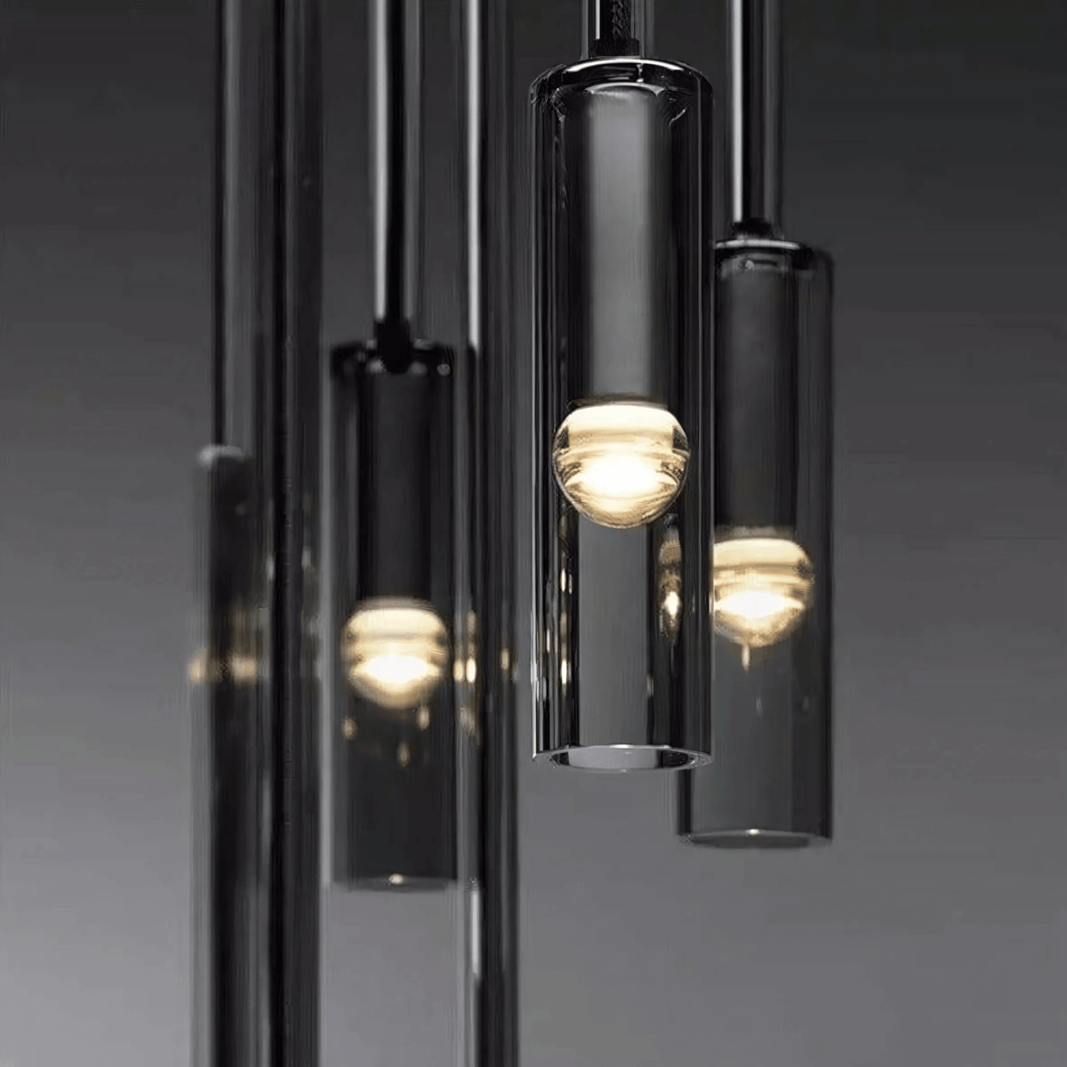 Suspension ou applique en verre fumé noir