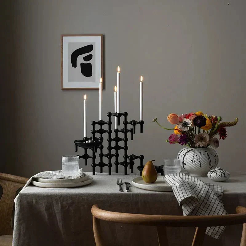 Molecular Structure Metal Candle Holder