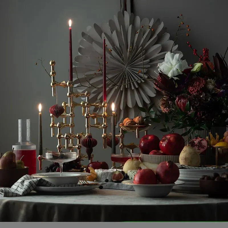 Molecular Structure Metal Candle Holder