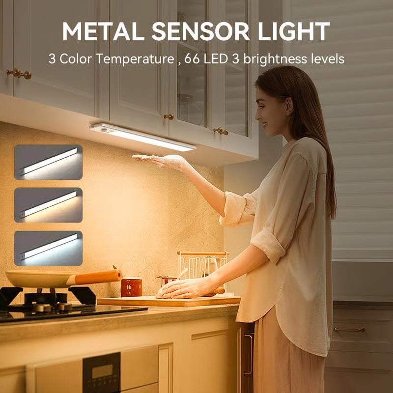 Réglette LED rechargeable à détecteur, aimantée