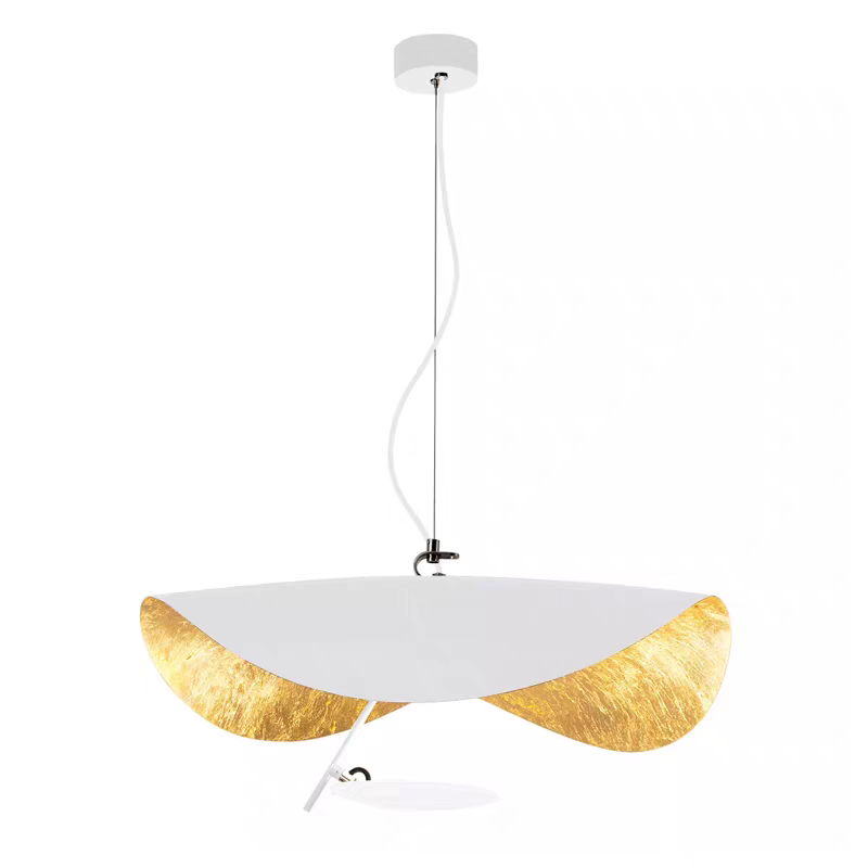 Luminaire feuille torsadée en métal, 1 ou 2 lumières