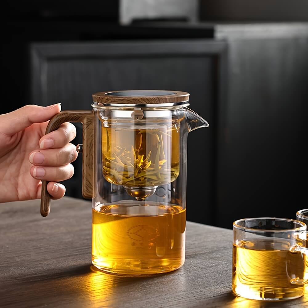 Théière en verre avec infuseur magnétique