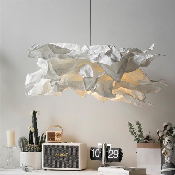Suspension nuage en papier parchemin, LED 3 teintes