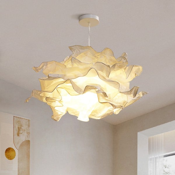 Suspension nuage en papier parchemin, LED 3 teintes
