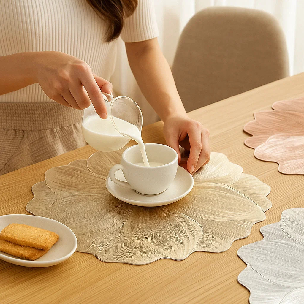 Flower-Shaped Placemat, Waterproof