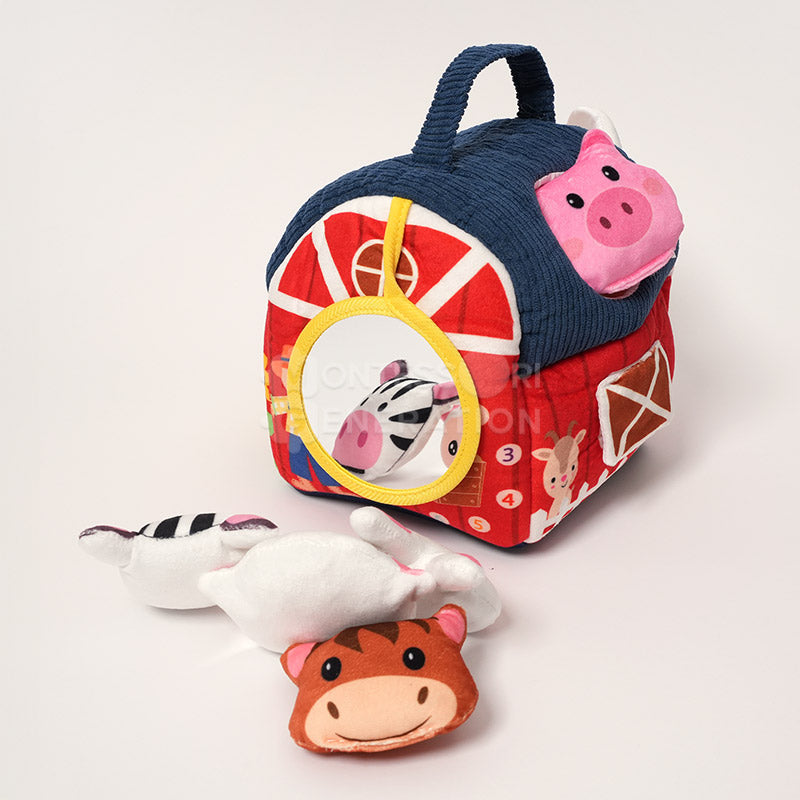Soft Fabric Barn with 6 Plush Animals, from 6 Months