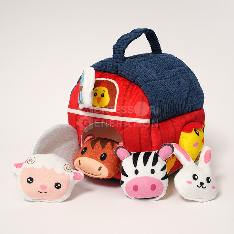 Soft Fabric Barn with 6 Plush Animals, from 6 Months