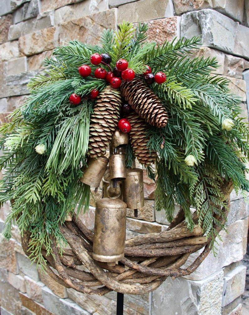 Rustic Bohemian Style Christmas Wreath