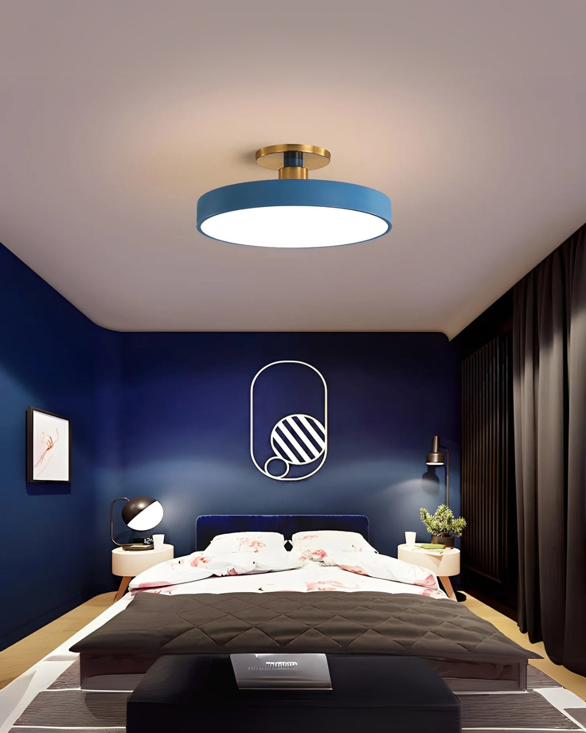 Plafonnier rond semi-encastré, diffuseur acrylique