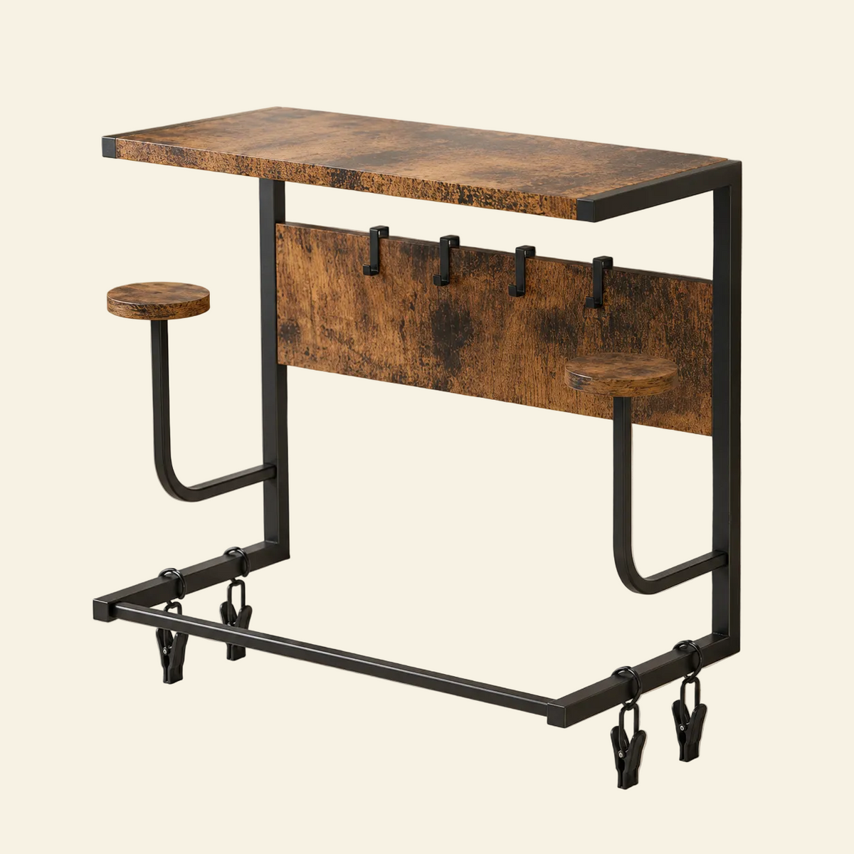 Porte-Manteau Industriel en Acacia Massif