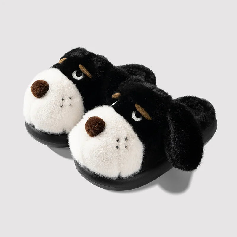 Plush Dog Slippers with Thick Cushioned Sole