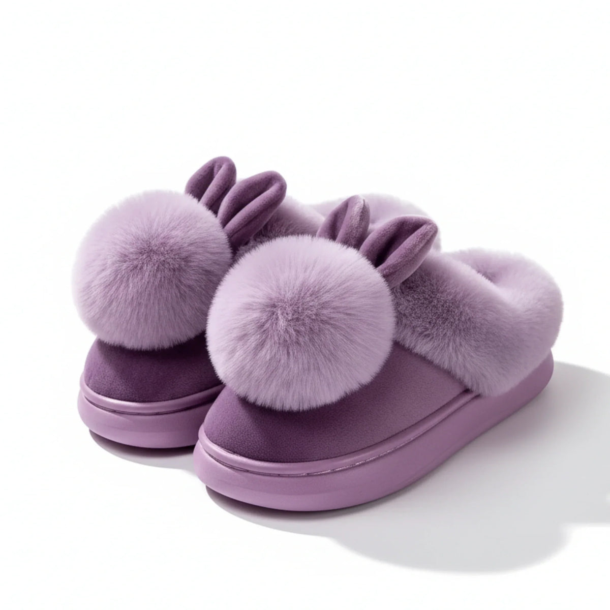 Plush Bunny Slippers, Open or Closed Heel