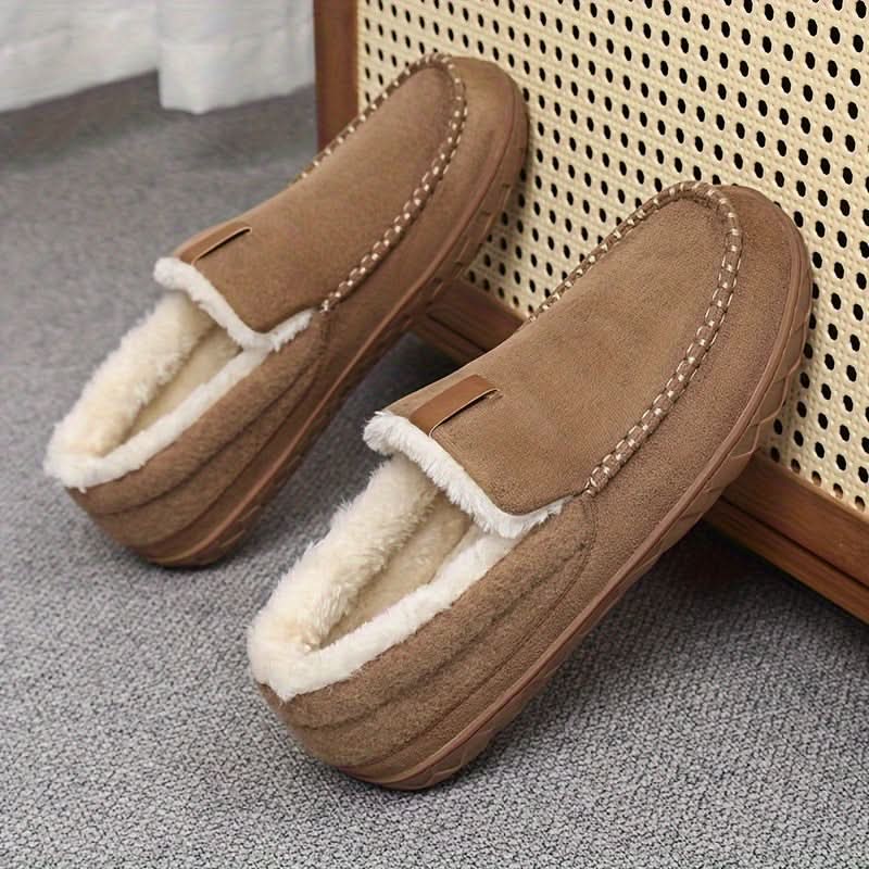 Chaussons mocassins homme en laine synthétique