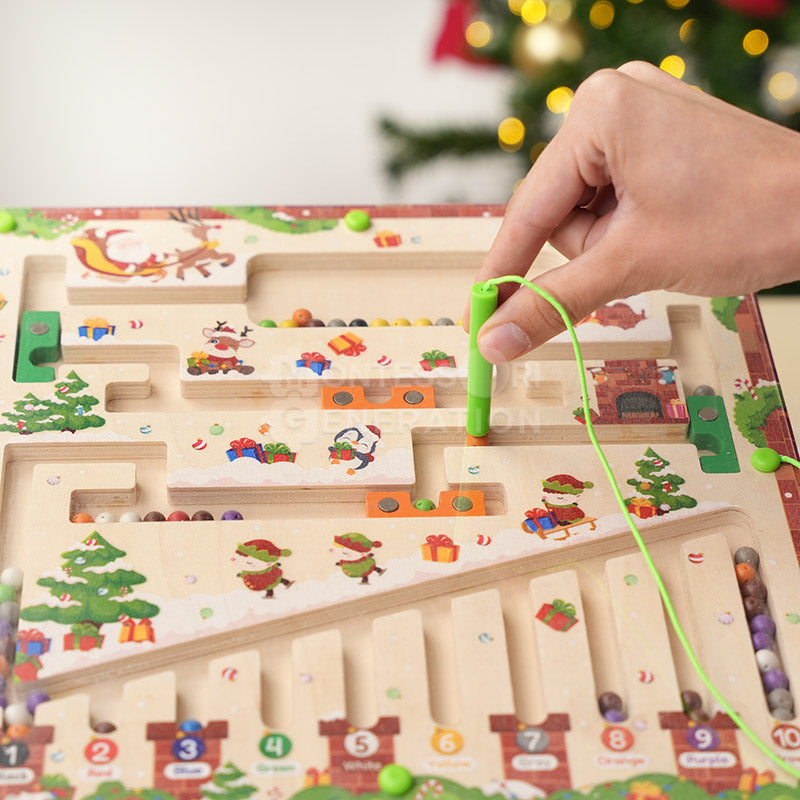 Wooden Christmas Magnetic Maze, Ages 3+