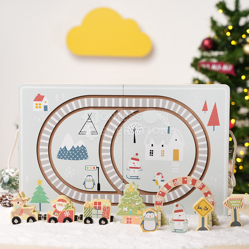 Circuit de train de Noël en bois, dès 3 ans