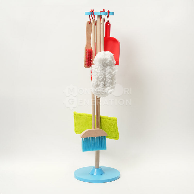 Kids' Wooden Cleaning Set with Stand, Ages 3+
