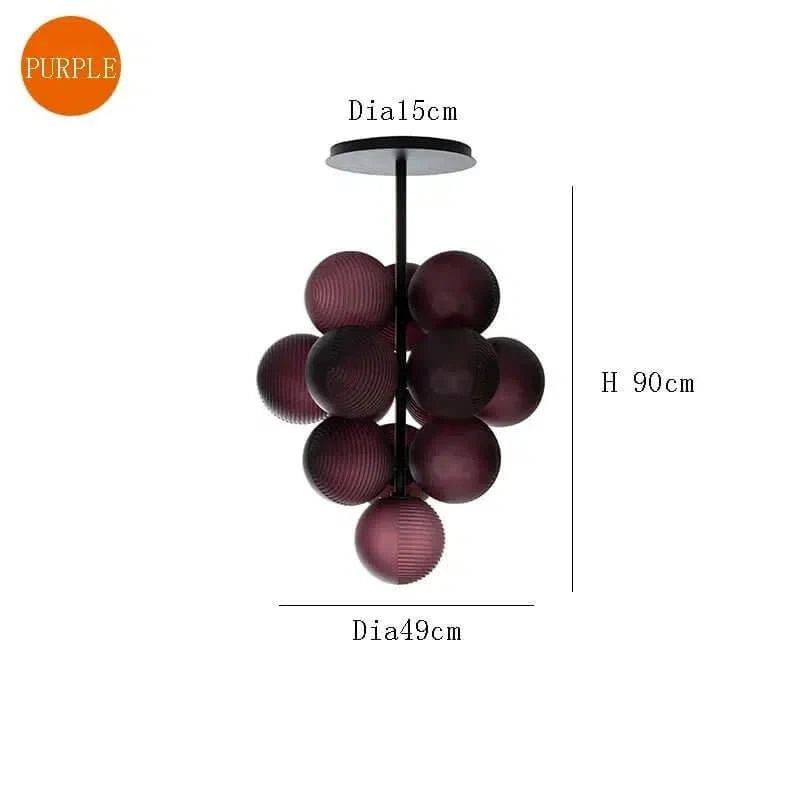 Glass Globe Cluster Light, Black Frame