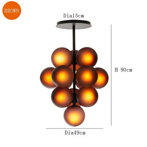 Glass Globe Cluster Light, Black Frame