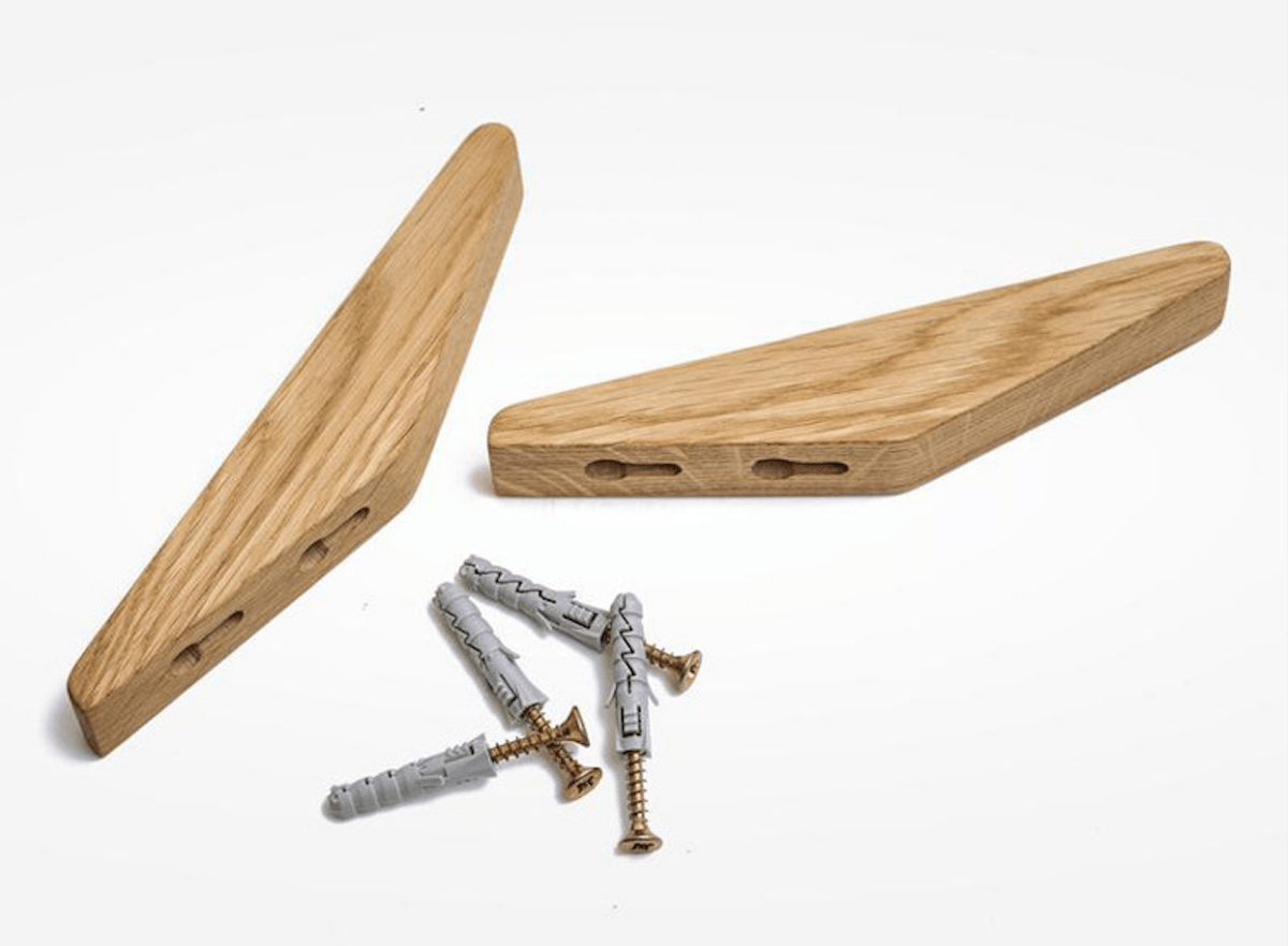 Crochets Muraux en Bois Naturel Bicolore