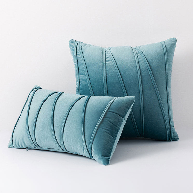 Housse de coussin en velours polyester, 12 coloris