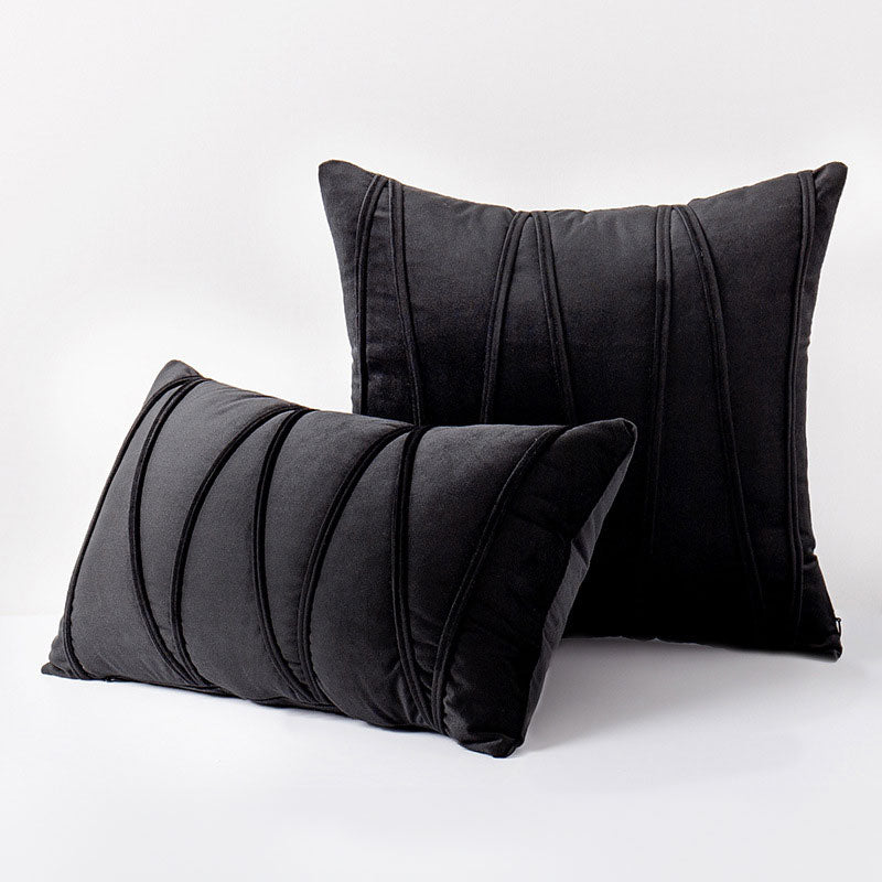 Housse de coussin en velours polyester, 12 coloris