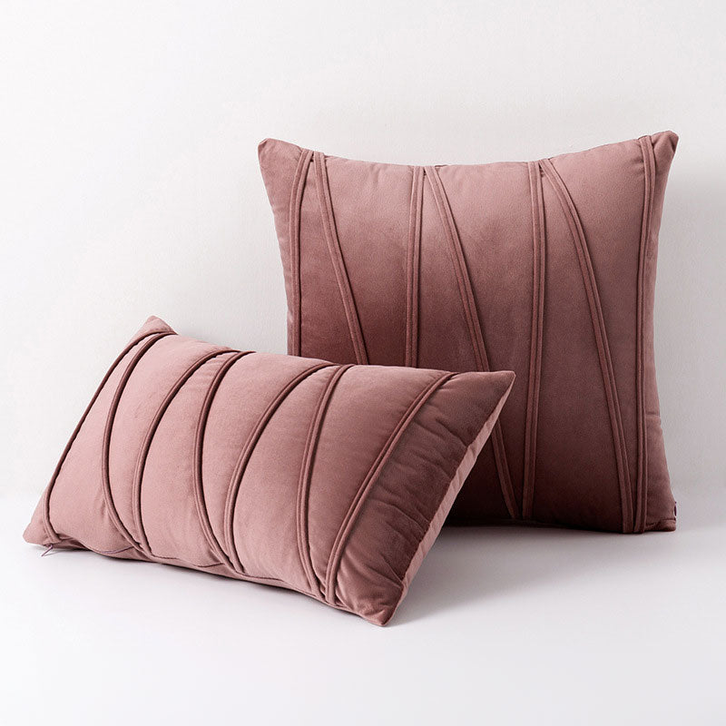 Housse de coussin en velours polyester, 12 coloris