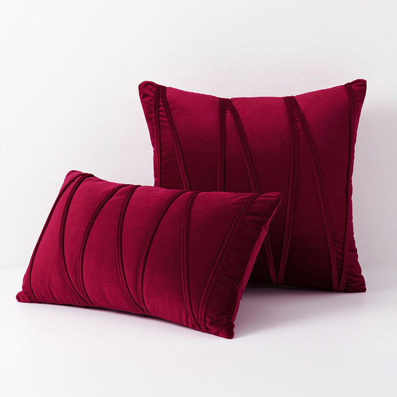 Housse de coussin en velours polyester, 12 coloris
