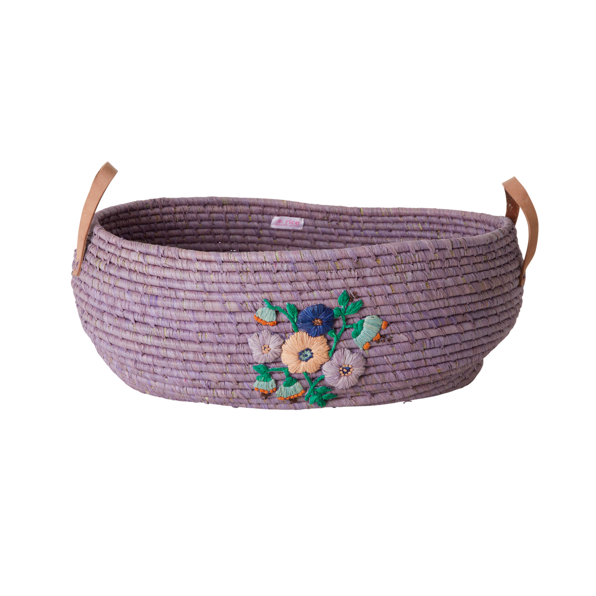 PurpleBloom - Grand Panier en Raphia Fait Main