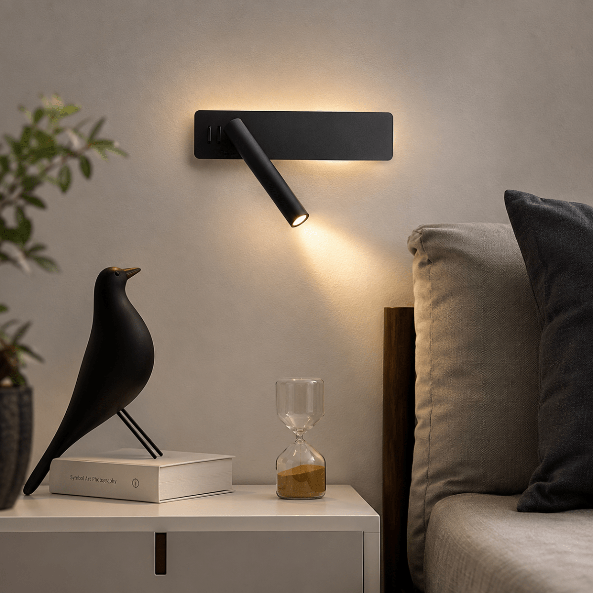 360° Rotating LED Wall Lamp, Dimmable