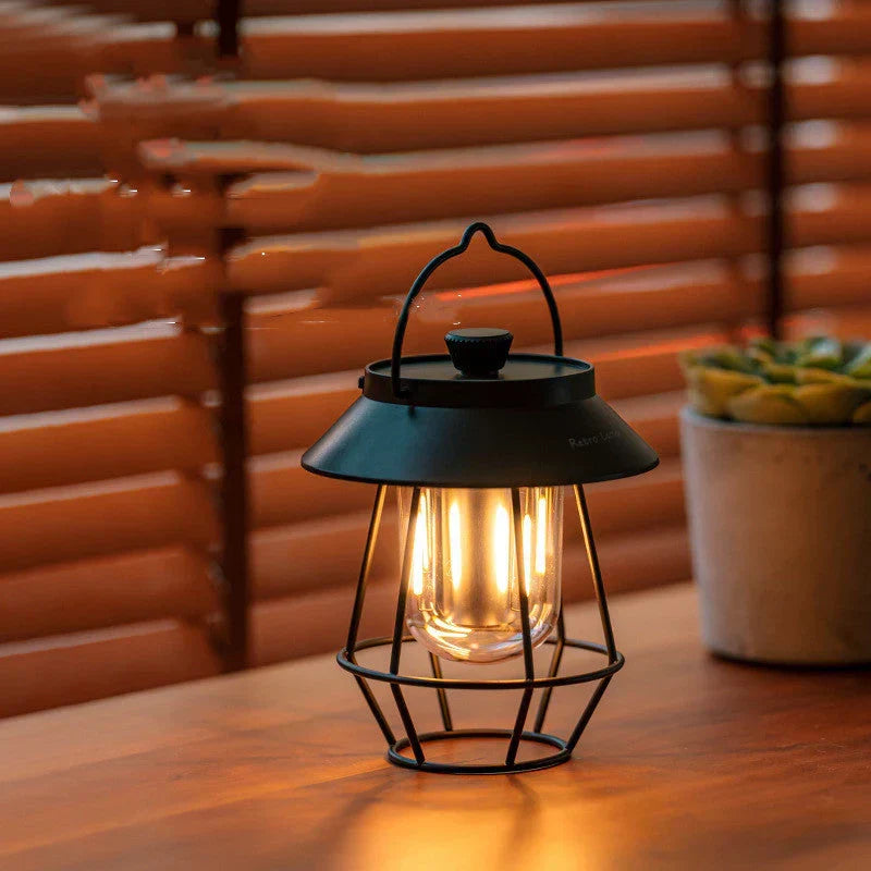 CampGlow - Lanterne LED Rétro Rechargeable USB