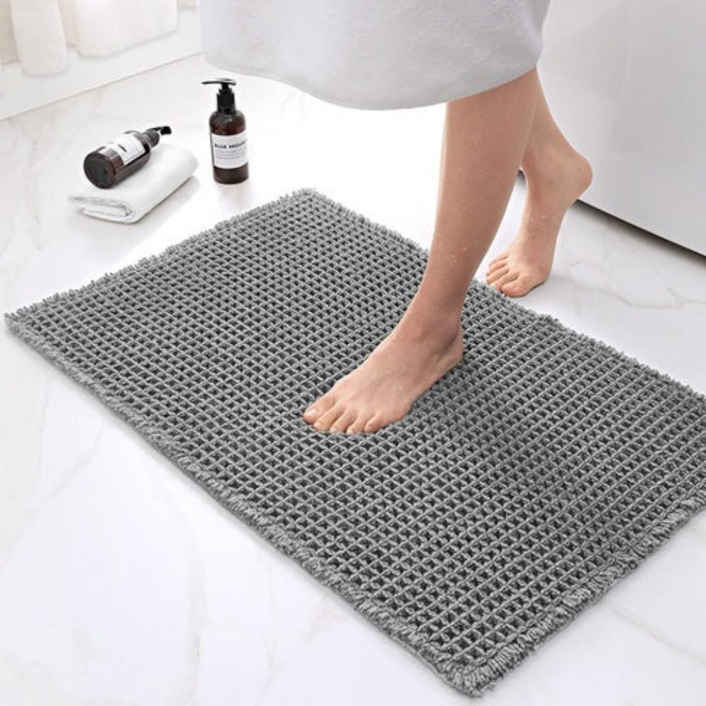 Waffle-Weave Bath Mat, Double Layer