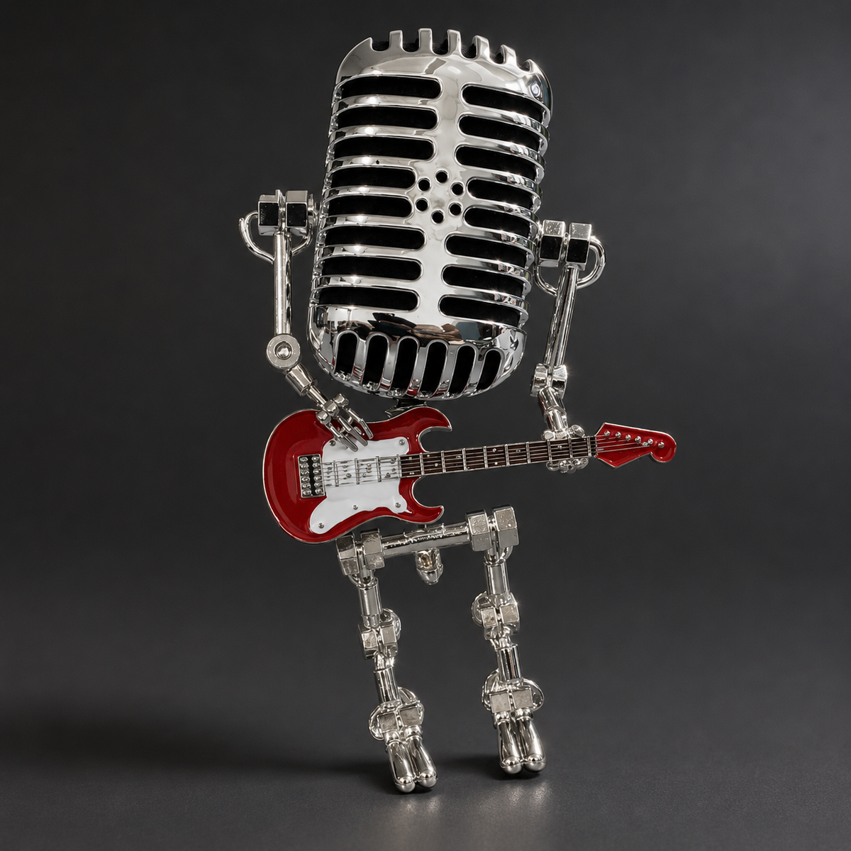 Lampe robot guitariste en métal