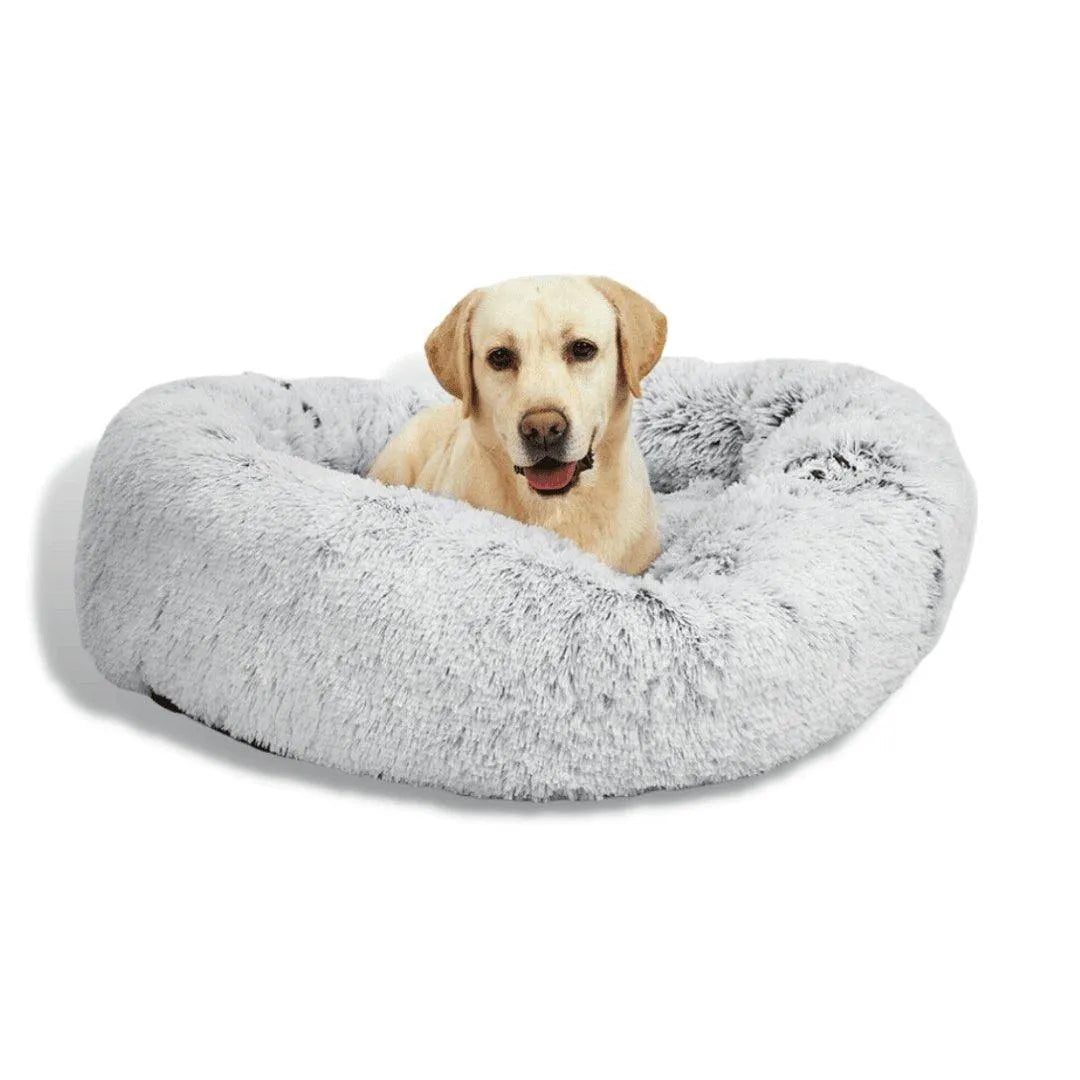 Panier rond moelleux pour chien, housse amovible
