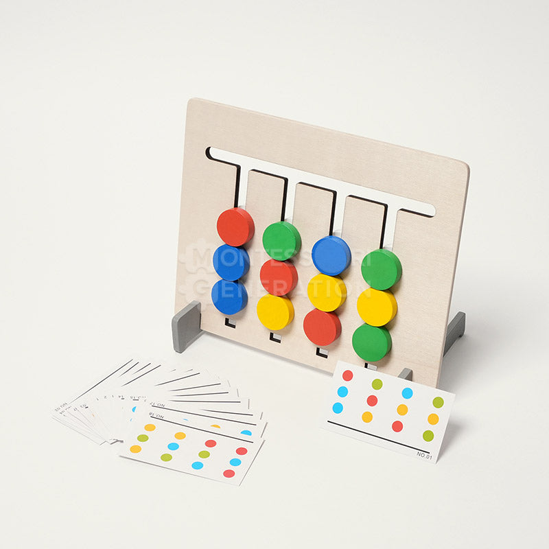 Double-Sided Wooden Logic Game, 18 Cards, Ages 3+