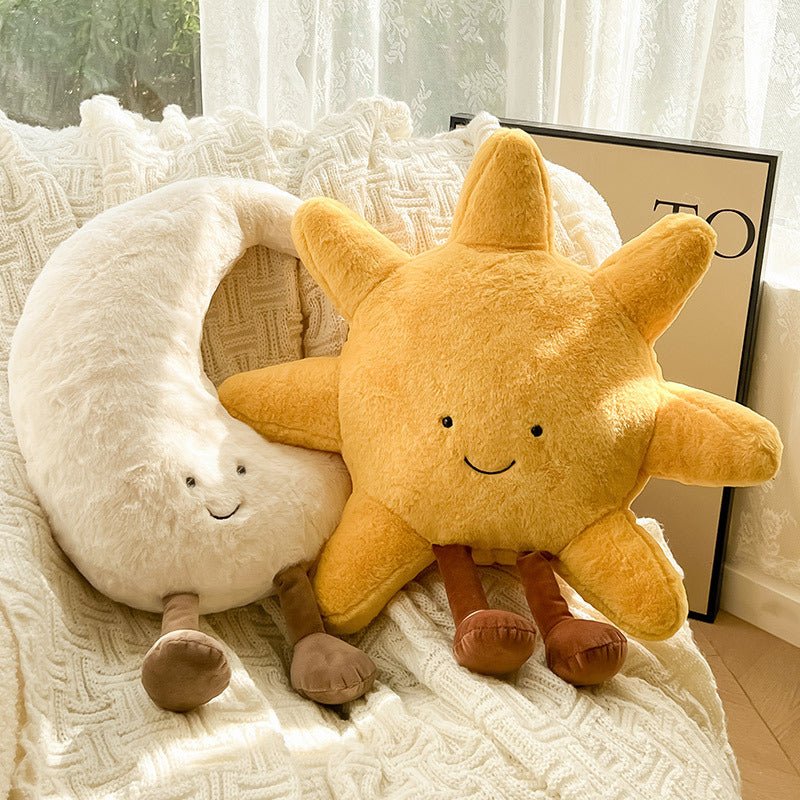 Coussin décoratif soleil et lune design cosmique