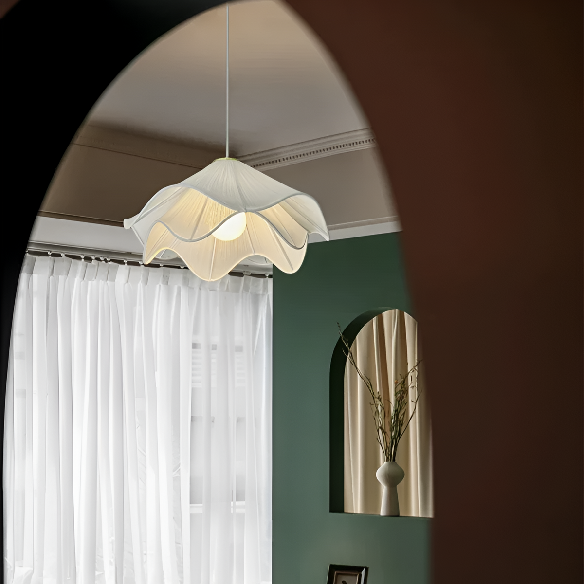 Suspension japandi en tissu drapé, 40 à 80 cm