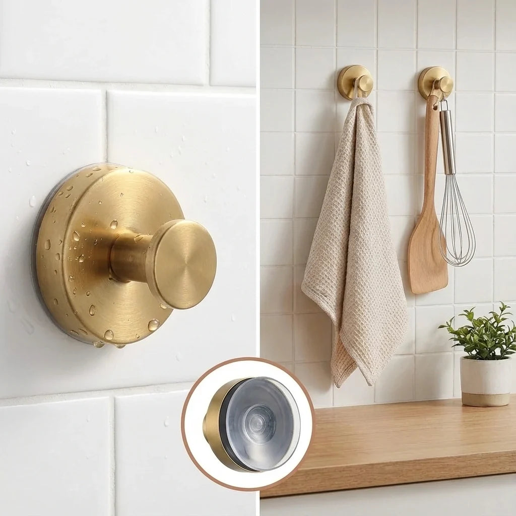 Stainless Steel Suction Hooks, Set of 4