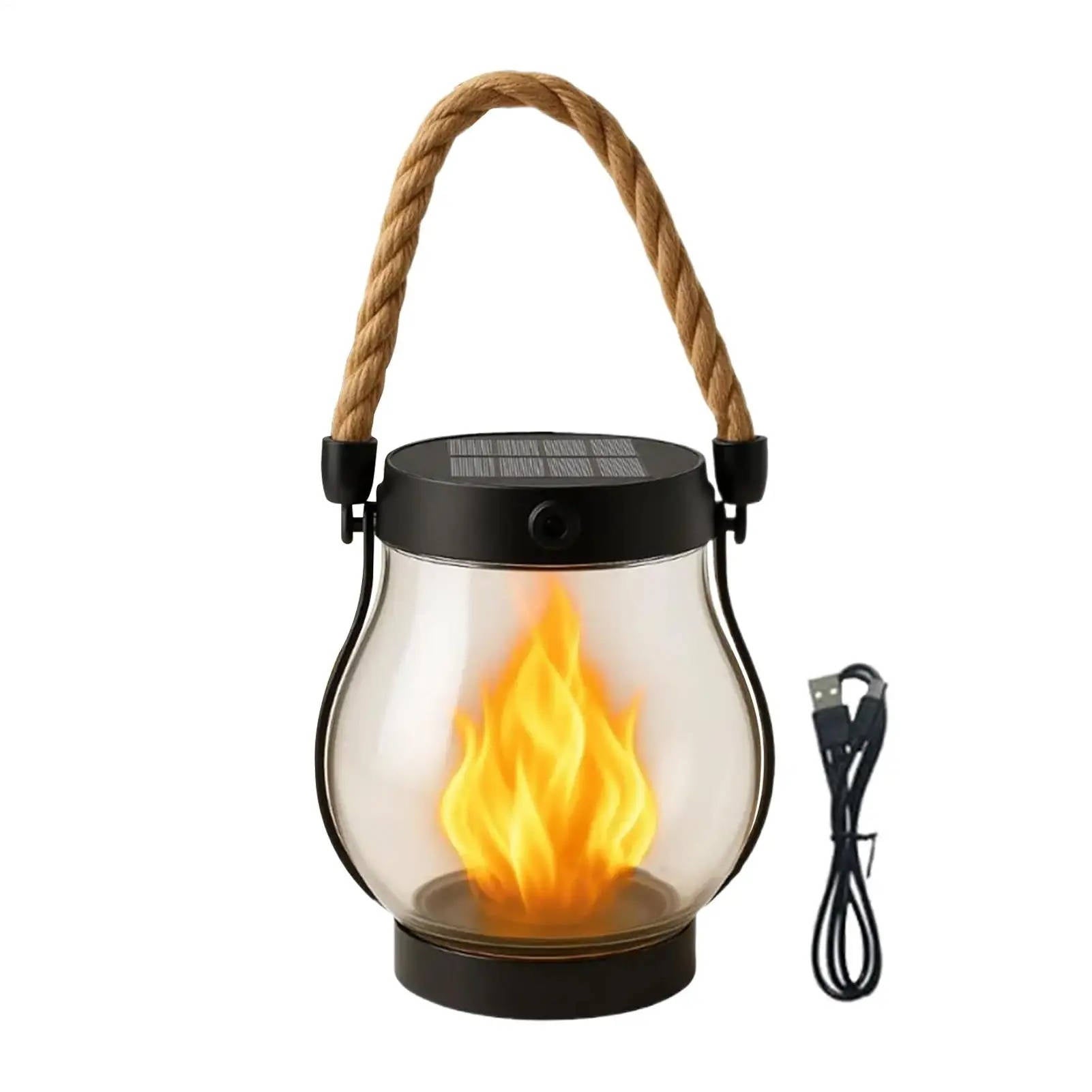 Lanternes Solaires Effet Flamme pour Véranda