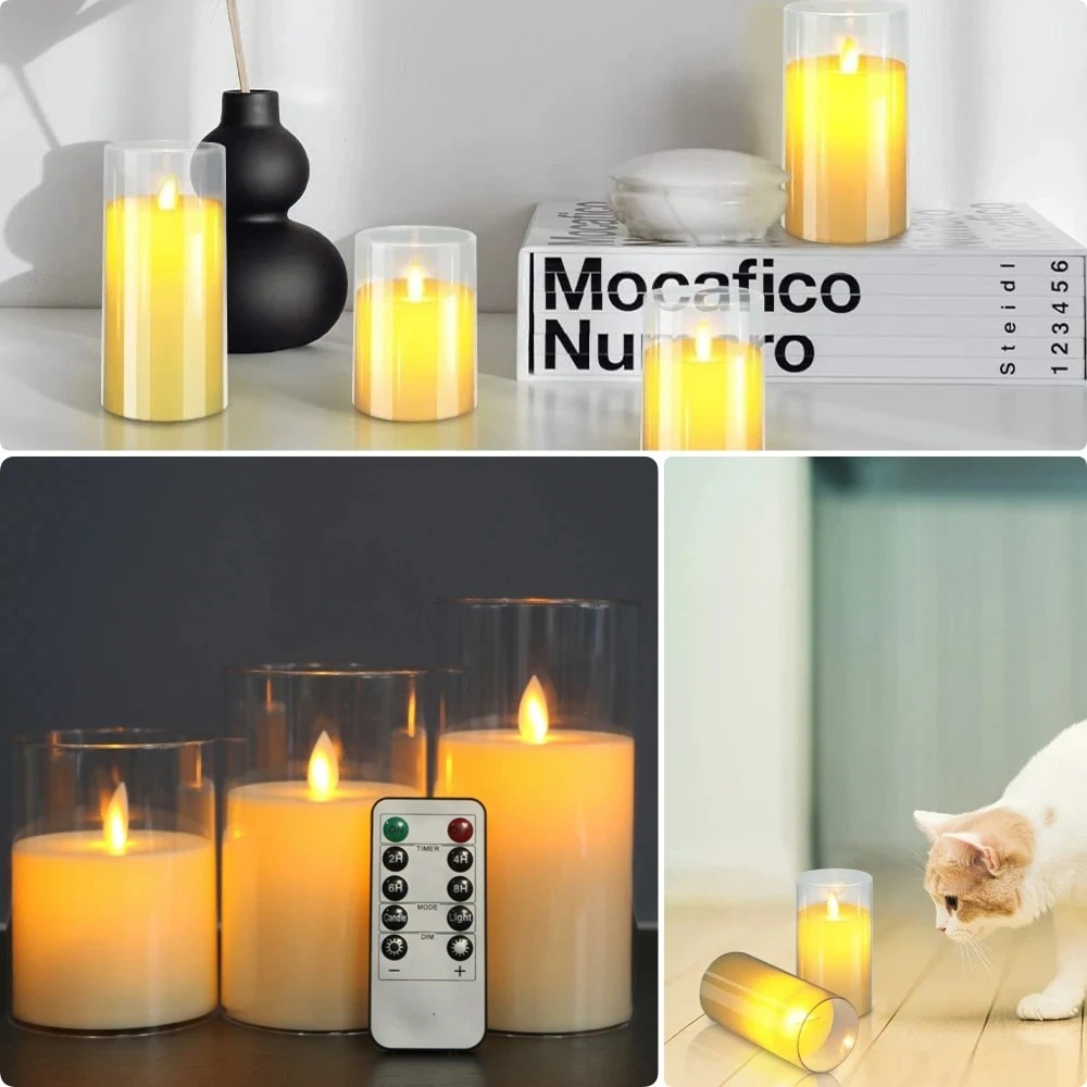 Bougies sans flamme réalistes avec télécommande